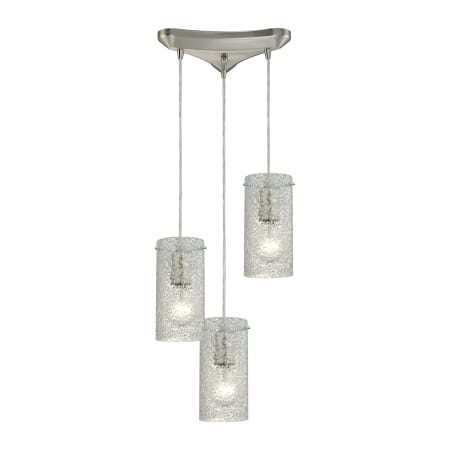A large image of the Elk Lighting 10242/3 Satin Nickel / Clear Glass