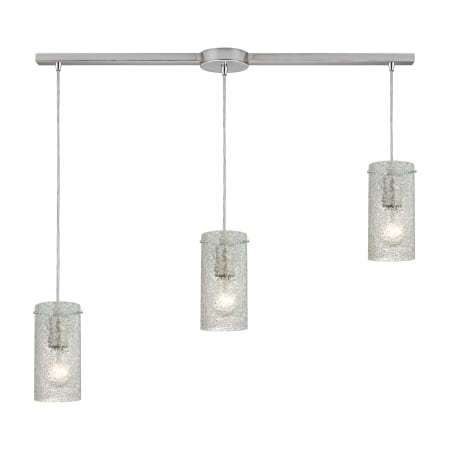 A large image of the Elk Lighting 10242/3L Satin Nickel / Clear Glass