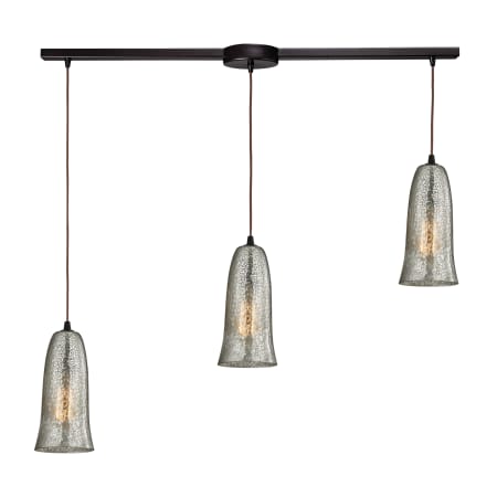 A large image of the Elk Lighting 10431/3L Oil Rubbed Bronze / Hammered Mercury Glass