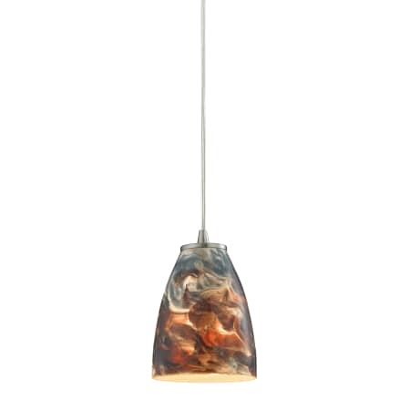 A large image of the Elk Lighting 10460/1 Satin Nickel / Cosmic Storm Glass
