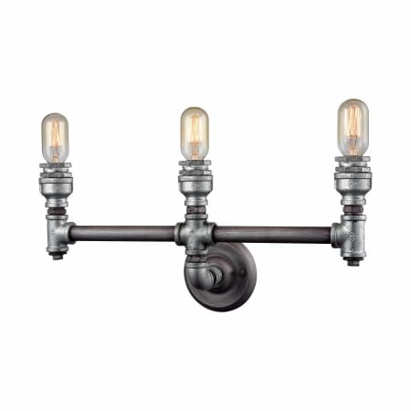 A large image of the Elk Lighting 10684/3 Weathered Zinc / Zinc Plating