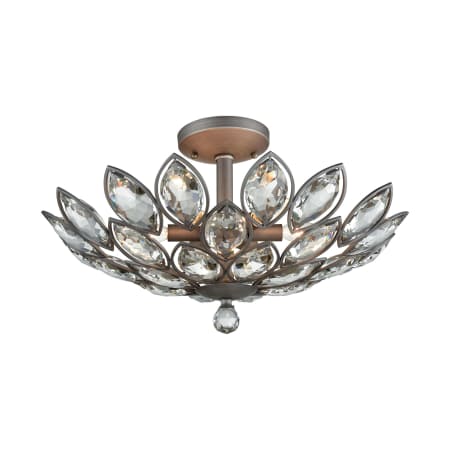 A large image of the Elk Lighting 11151/6 Weathered Zinc / Clear Crystal