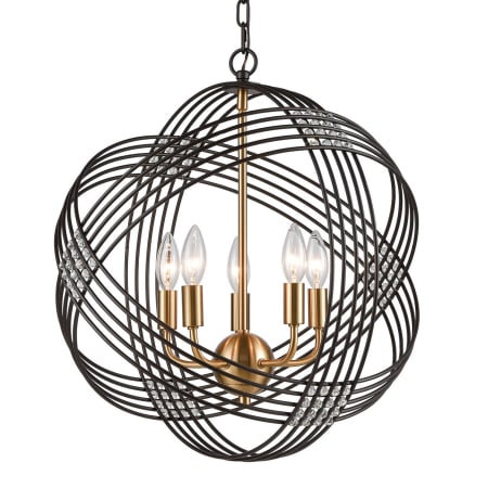 A large image of the Elk Lighting 11193/5 Oil Rubbed Bronze / Satin Brass
