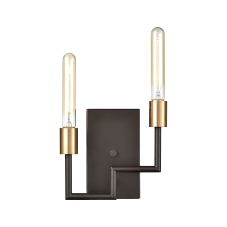 A large image of the Elk Lighting 12200/2 Oil Rubbed Bronze / Satin Brass