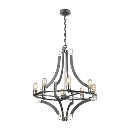 A large image of the Elk Lighting 15236/8 Silverdust Iron / Polished Nickel