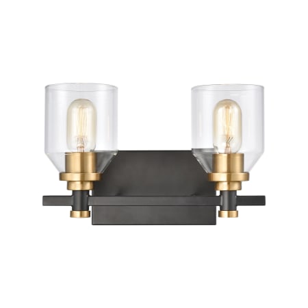 A large image of the Elk Lighting 15401/2 Matte Black / Satin Brass