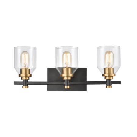 A large image of the Elk Lighting 15402/3 Matte Black / Satin Brass