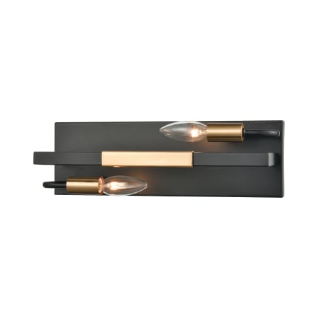 A large image of the Elk Lighting 15452/2 Matte Black / Satin Brass