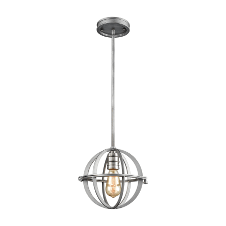 A large image of the Elk Lighting 16171/1 Weathered Zinc / Polished Nickel