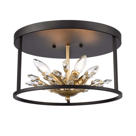 A large image of the Elk Lighting Clairvoyant Flush 14 Matte Black