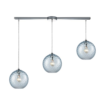 A large image of the Elk Lighting 31380/3L Polished Chrome / Aqua Shades