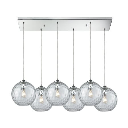 A large image of the Elk Lighting 31380/6RC Polished Chrome / Clear Shades