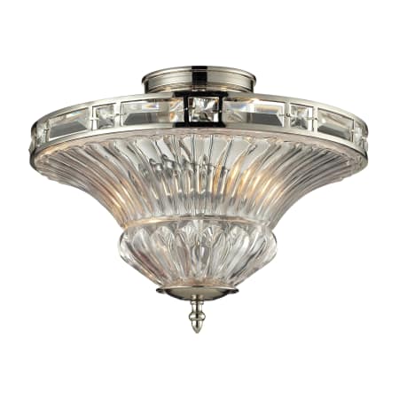 lighting elk aubree flush semi light nickel fixture mount polished ceiling indoor bellacor