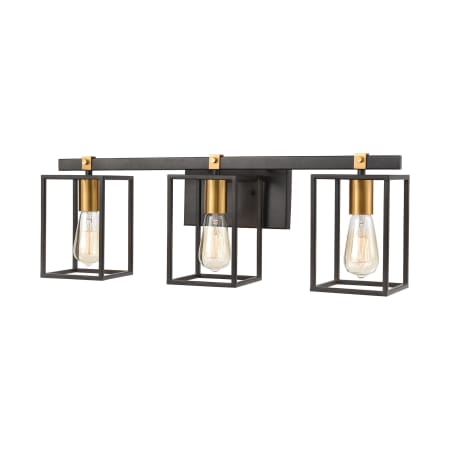 A large image of the Elk Lighting 46632/3 Matte Black / Brushed Brass