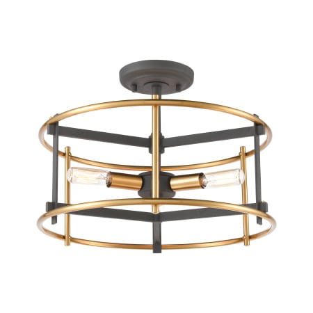 A large image of the Elk Lighting 46651/3 Charcoal / Brushed Brass