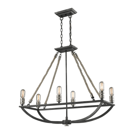 A large image of the Elk Lighting 63055-6 Silvered Graphite / Polished Nickel Accents