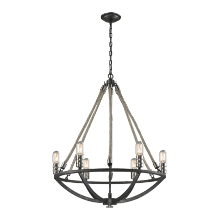A large image of the Elk Lighting 63057-6 Silvered Graphite / Polished Nickel Accents