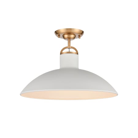 A large image of the Elk Lighting 63134/1 Textured White / Satin Brass