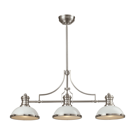 A large image of the Elk Lighting 66165-3 Gloss White / Satin Nickel