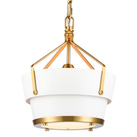 A large image of the Elk Lighting 67825/1 Matte White / Satin Brass