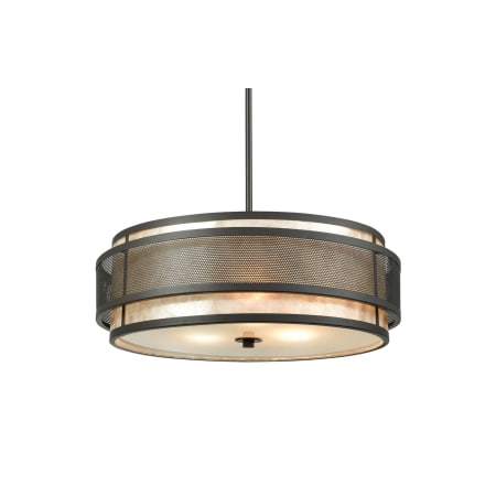 lighting elk beckley bronze shade mica outer chandelier drum inner tan wide metal light indoor close