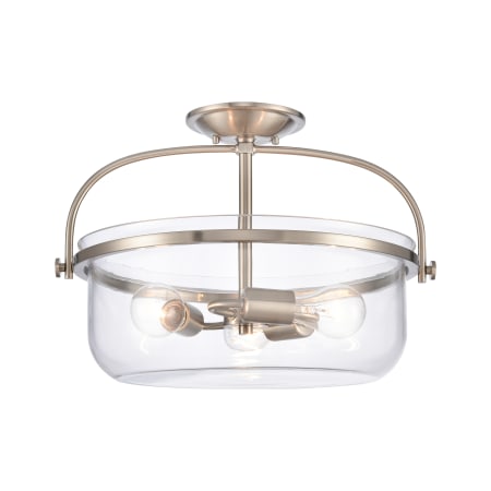 A large image of the Elk Lighting 89443/3 Brushed Nickel / Clear