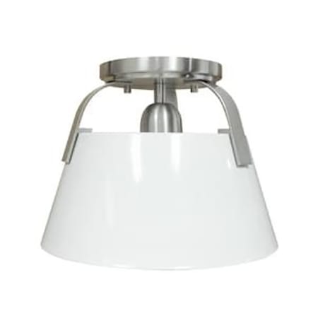 A large image of the Elk Lighting Jepson 1 Light Semi Flush Matte White / Brushed Nickel