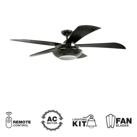 Ellington Fans Cen54bch5 Black Chrome 54 5 Blade Indoor Ceiling Fan Blades Light Kit And Remote Control Included Lightingdirect Com Blade Indoor Ceiling Fan Blades, Ellington Ceiling Fan Replacement Parts