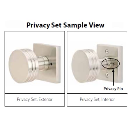 A large image of the Emtek 820IW Privacy Set Sample View