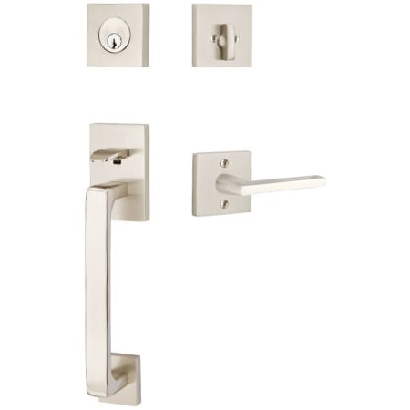 A large image of the Emtek 4820HLOLH Satin Nickel