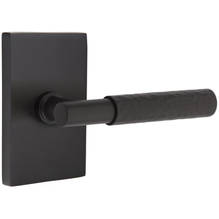 A large image of the Emtek C520HA Emtek-C520HA-T-Bar Stem with Rectangular Rose in Flat Black