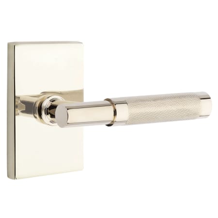 A large image of the Emtek C520KN Emtek-C520KN-T-Bar Stem - Modern Rectangular Rose-Lifetime Polished Nickel