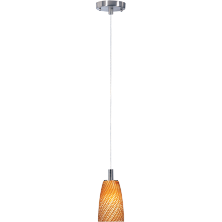 A large image of the ET2 E91141 Satin Nickel with Amber Ripple Glass