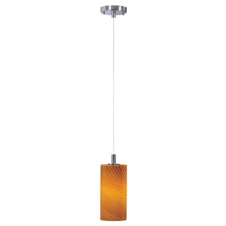 A large image of the ET2 E91151 Satin Nickel with Amber Ripple Glass