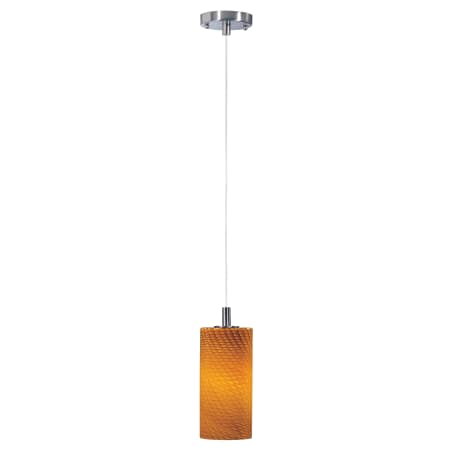 A large image of the ET2 E92151 Satin Nickel with Amber Ripple Glass