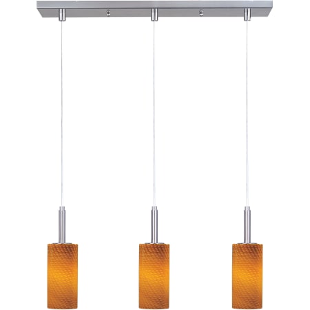 A large image of the ET2 E94153 Satin Nickel with Amber Ripple Glass