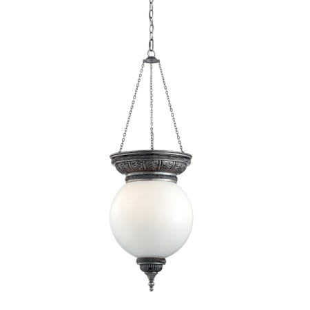 A large image of the Eurofase Lighting 23118 Aged Silver / Opal White Glass