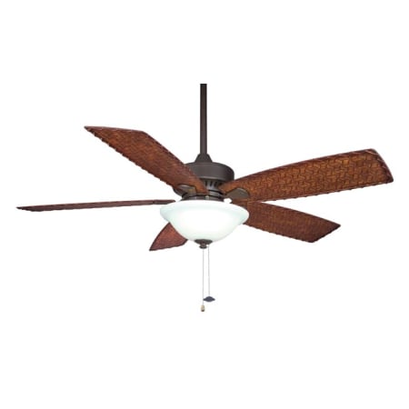 A large image of the Fanimation FP8011OB Oil Rubbed Bronze with Antique Woven Bamboo Blades