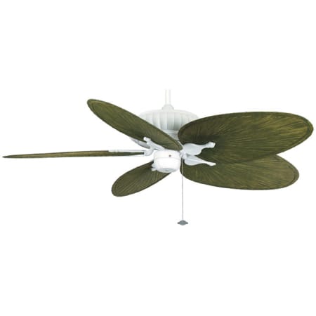A large image of the Fanimation FP4320MW / BPP4GR Matte White with Green Blades