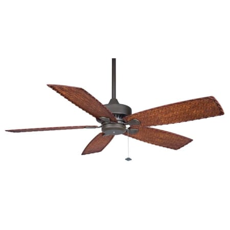 A large image of the Fanimation FP8009OB Oil Rubbed Bronze with Antique Woven Bamboo Blades