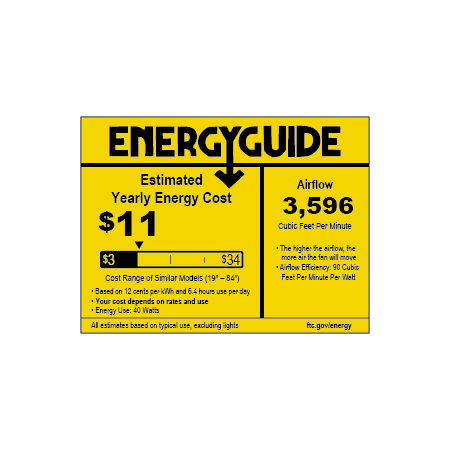 A large image of the Fanimation Coop-52 Energy Guide