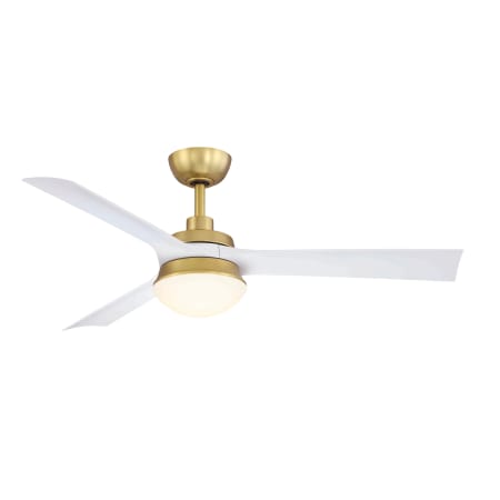 A large image of the Fanimation Barlow-KIT-52-LK Brushed Satin Brass / Matte White