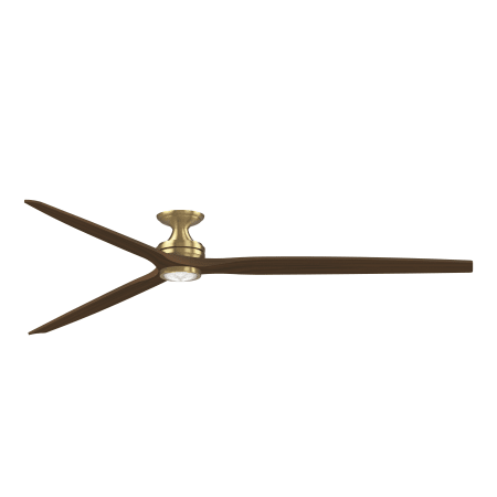 A large image of the Fanimation Spitfire DC-KIT-96-LK-F Brushed Satin Brass / Whiskey Wood