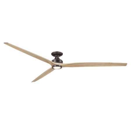 A large image of the Fanimation Spitfire DC-KIT-96-LK-F Dark Bronze / Natural