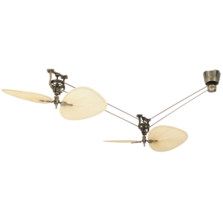 A large image of the Fanimation FP10AB / BMP1 / FP1280AB Antique Brass with Natural Palm Leaf Blades