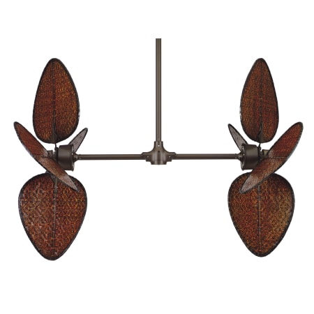 A large image of the Fanimation FP240OB / EP30OB / PAD1A Oil Rubbed Bronze with Antique Woven Bamboo Blades