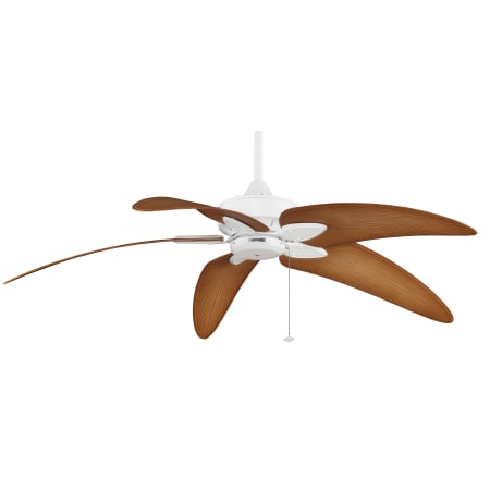 A large image of the Fanimation MA7500MW / BPW6090DNA Matte White with Natural Palm Leaf Blades
