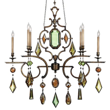 A large image of the Fine Art Handcrafted Lighting 708940-1ST Bronze Patina with Multicolor Crystal