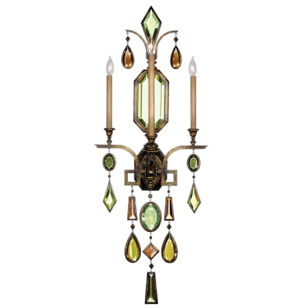 A large image of the Fine Art Handcrafted Lighting 710450-1ST Bronze Patina with Multicolor Crystal