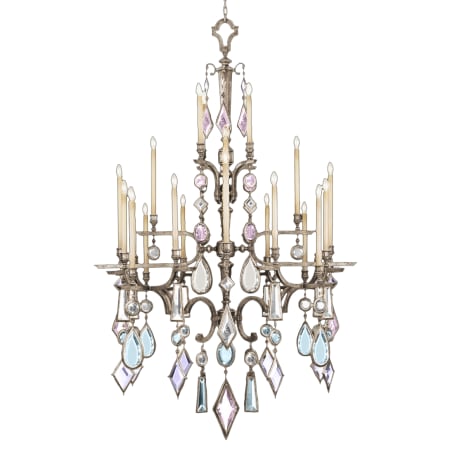 A large image of the Fine Art Handcrafted Lighting 714040-1ST Vintage Silver Leaf with Multicolor Crystal